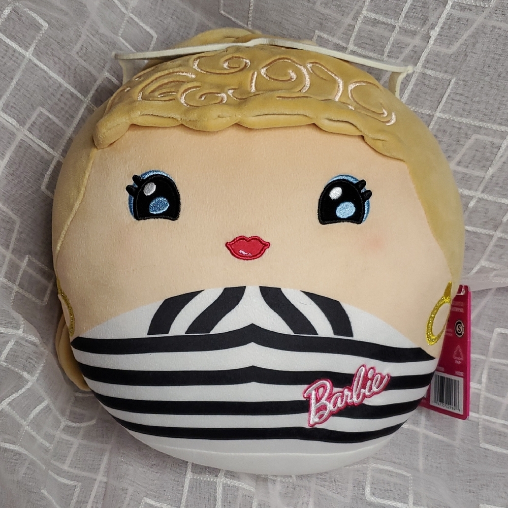 Barbie Plush Pillow with‎ Black and White Stripes